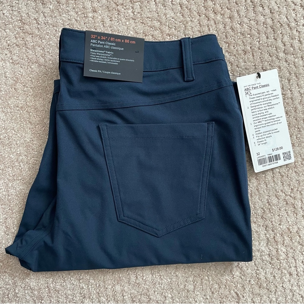 NWT Lululemon ABC Pant Classic 34" *Warpstreme True Navy Size 32